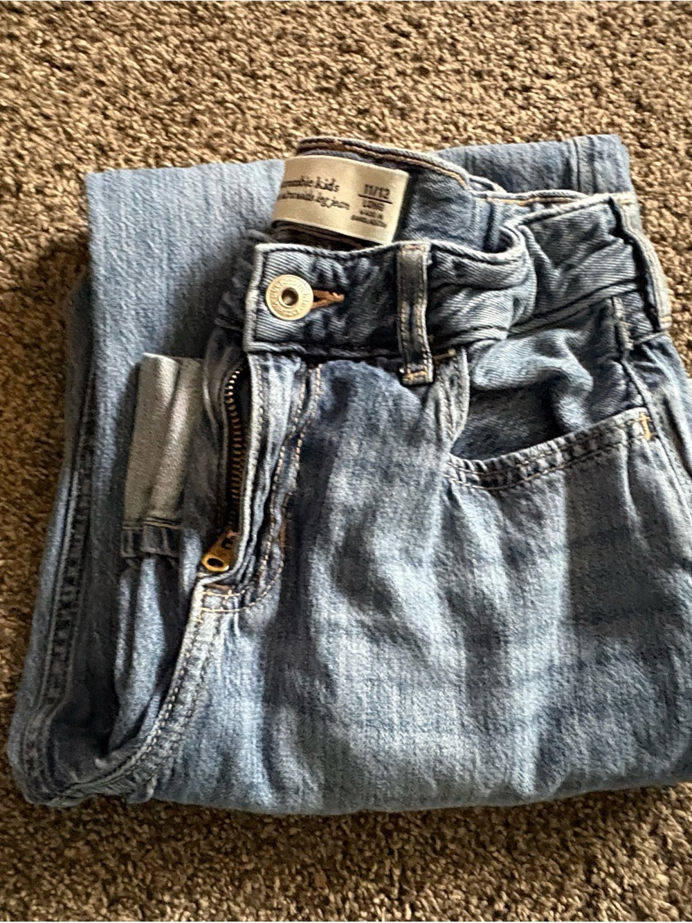 abercrombie kids light blue cuffed denim jeans